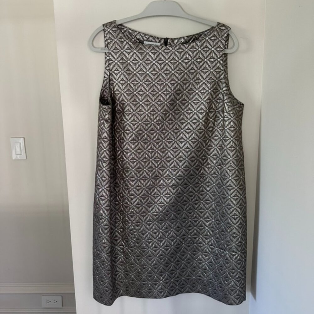 Moschino Sleeveless Silver Swing Dress